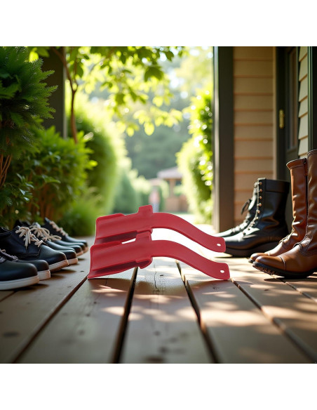 Ayudante de Zapatos Rojo Portátil para Ancianos y Discapacitados