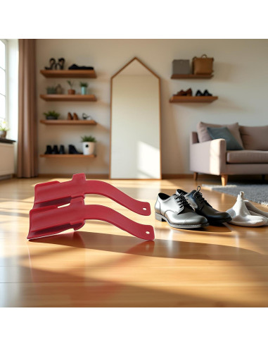 Ayudante de Zapatos Rojo Portátil para Ancianos y Discapacitados