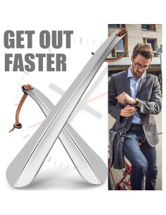 Juego de Calzadores de Acero Inoxidable ONEKOO - Largo 30.48 cm y Corto 19.05 cm 2