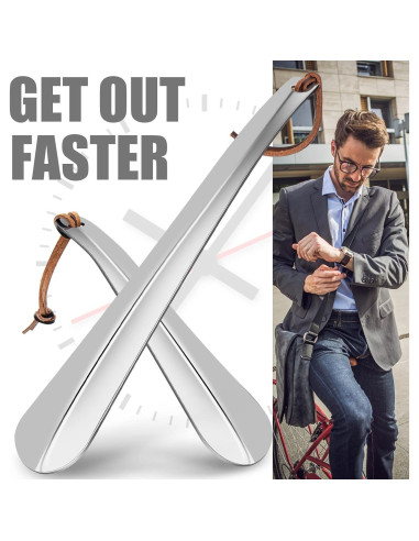 Juego de Calzadores de Acero Inoxidable ONEKOO - Largo 30.48 cm y Corto 19.05 cm