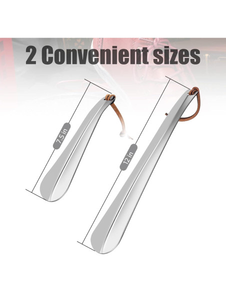 Juego de Calzadores de Acero Inoxidable ONEKOO - Largo 30.48 cm y Corto 19.05 cm