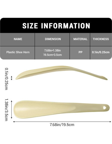 12 Cuernos de Zapato de Plástico Ergonomicos para Viaje