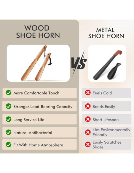 Cuchara para Calzado CHOSIN 2 Piezas Madera Ergonomica