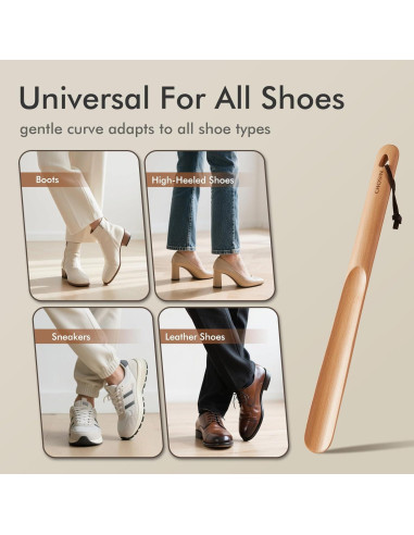 Cuchara para Calzado CHOSIN 2 Piezas Madera Ergonomica