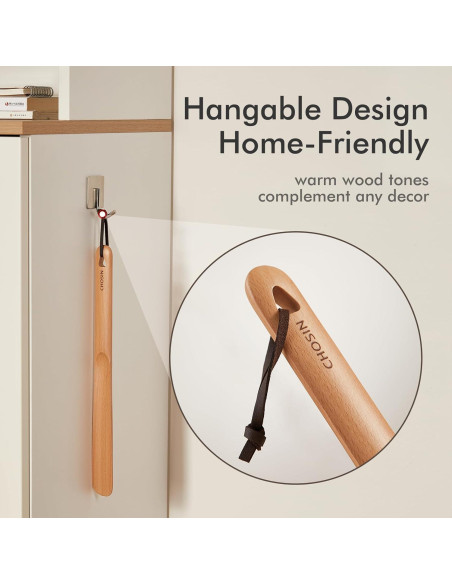 Cuchara para Calzado CHOSIN 2 Piezas Madera Ergonomica