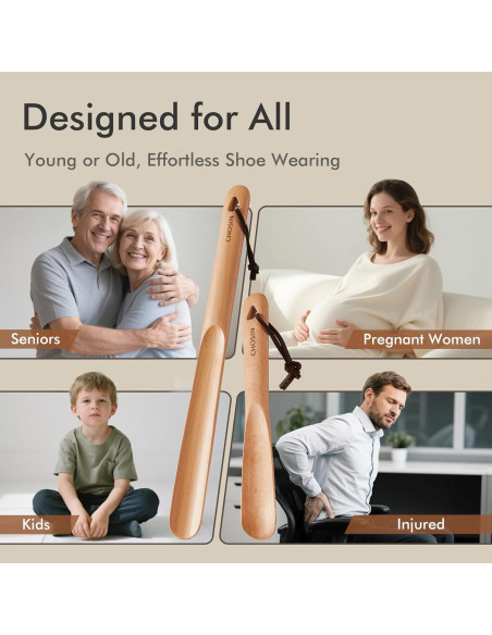 Cuchara para Calzado CHOSIN 2 Piezas Madera Ergonomica