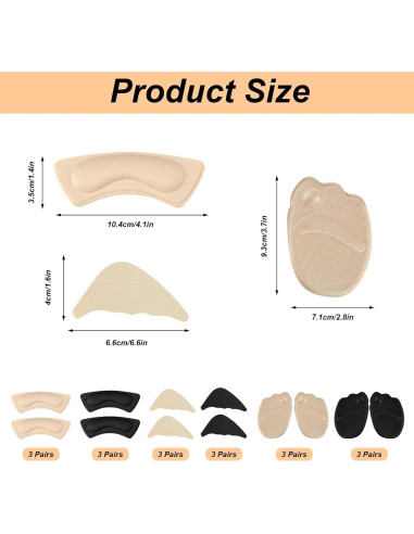 18 Pares Almohadillas Talones y Dedos Mujeres QBXMY7