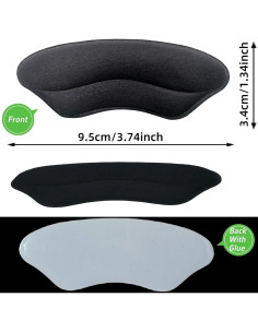 Almohadillas de Talón DLOSN - 6 Pares Negros para Zapatos 2