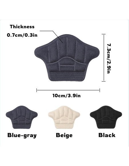 Almohadillas para Talones PALAKATE 4D Espuma Viscoelástica 3 Pairs