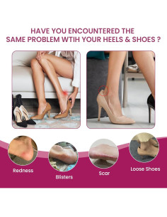 Almohadillas de talón autoadhesivas Bukihome - 6 pares Beige 2