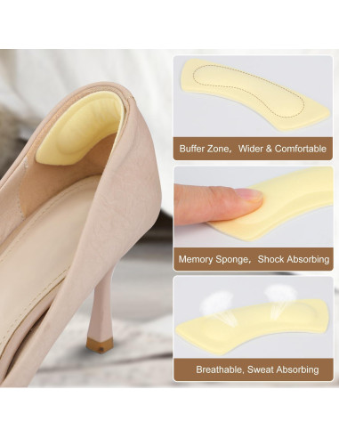 6 Pares Almohadillas para Talones Pasonly Antideslizantes