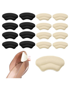 Almohadillas para Talones IVICOO - 8 Pares Beige y Negras