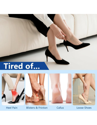 Protectores de Talón WONDSIGHIN - Almohadillas Antideslizantes 4 Pares