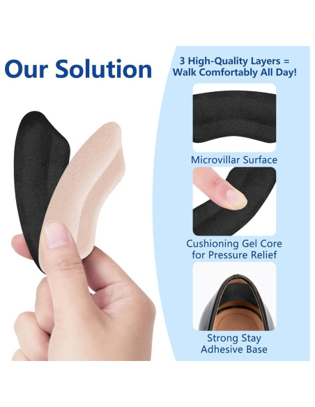 Protectores de Talón WONDSIGHIN - Almohadillas Antideslizantes 4 Pares
