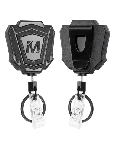 2 Llavero Retráctil Maileto con Clip y Cable de 80 cm