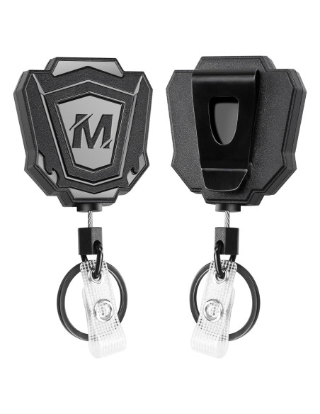 2 Llavero Retráctil Maileto con Clip y Cable de 80 cm