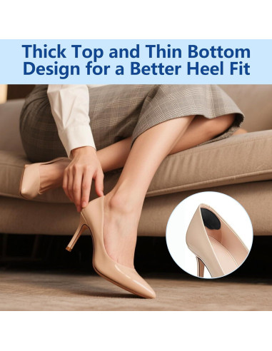Protectores de Talón WONDSIGHIN - Almohadillas Antideslizantes 4 Pares