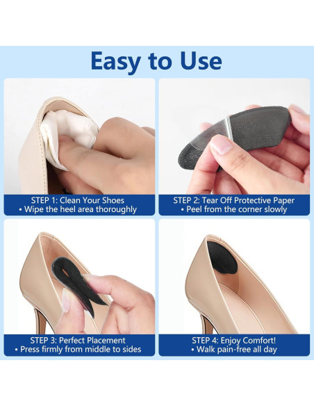 Protectores de Talón WONDSIGHIN - Almohadillas Antideslizantes 4 Pares