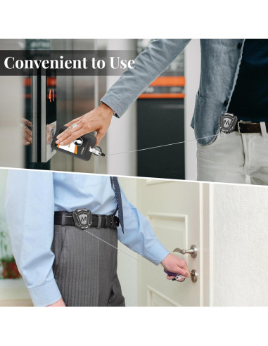 2 Llavero Retráctil Maileto con Clip y Cable de 80 cm