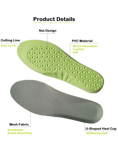 2 Pares Plantillas de Espuma EVA Transpirables Ruiteng