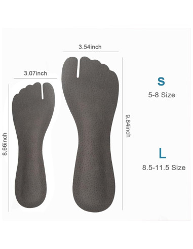 2 Pares Plantillas Antideslizantes BTXYM Piel de Cerdo 5-8