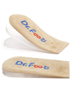 Inserts Elevadores de Talón Ajustables Dr.Foot 3 Capas Beige