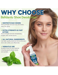 Spray Desodorante para Zapatos Balldanlu 2 Paquetes 2000 Sprays 2
