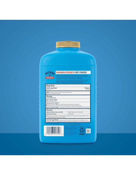 Polvo para pies medicado Gold Bond 10 oz. Sin talco, control de olores