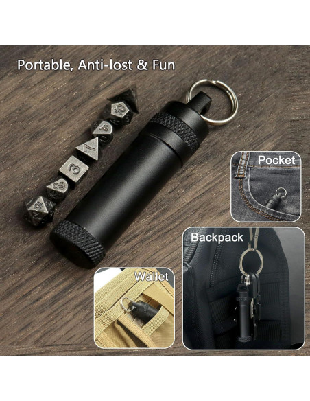 Conjunto de Dados Mini PJOY Portátil D&D 7PCS Cobre Antiguo