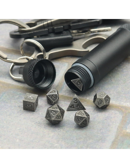 Conjunto de Dados Mini PJOY Portátil D&D 7PCS Cobre Antiguo