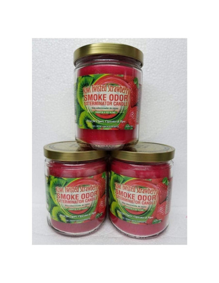 Juego de 3 Velas Exterminador de Olores a Humo 368 g Kiwi Fresa