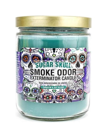 Vela Exterminador de Olores a Humo Calavera de Azúcar 13oz