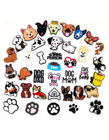 Encantos de Zapatos PVC Arrebolli 38 Piezas Tema Perritos