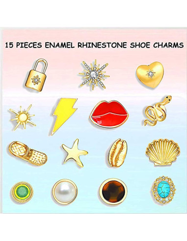 Encantos de Zapatos XOCARTIGE 15 Piezas Brillantes Multicolor