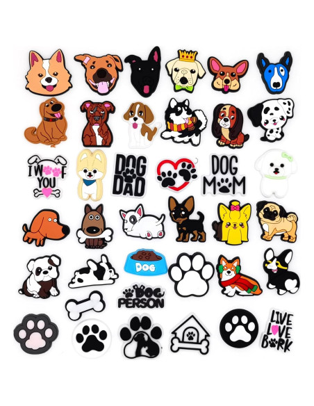 Encantos de Zapatos PVC Arrebolli 38 Piezas Tema Perritos