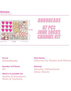 Kit DIY de Encantos para Calcetines DoDoBeads - 87 Piezas 2