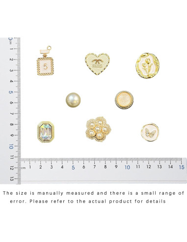 Encantos para Zapatos Brillantes Dorados - 12 Accesorios Unisex