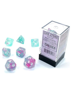 Juego de Dados Poliedricos Chessex Nebula Wisteria 7 Pzas
