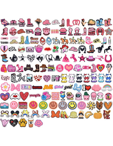 Encantos para Zapatos Vaqueros XHAOYEAHX 150 Piezas PVC