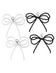 Set de 4 Encantos de Zapato con Lazo de Perlas Dielianyi