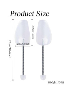 2 Pares de Árboles de Zapatos Plástico Negro 27 cm Ajustables 2