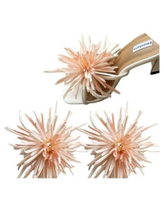 Clips de Zapato con Flores TYATVS 2 Pcs Naranja 9cm