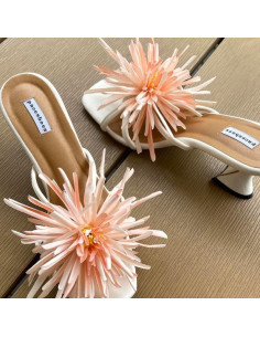 Clips de Zapato con Flores TYATVS 2 Pcs Naranja 9cm 2