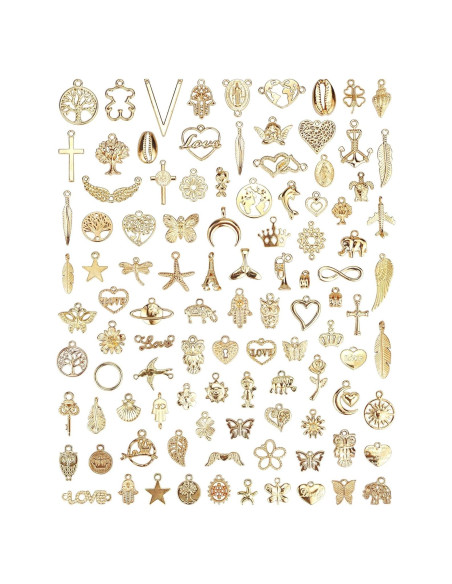 100 Piezas Encantos Dorados YETOOME para Hacer Joyas DIY