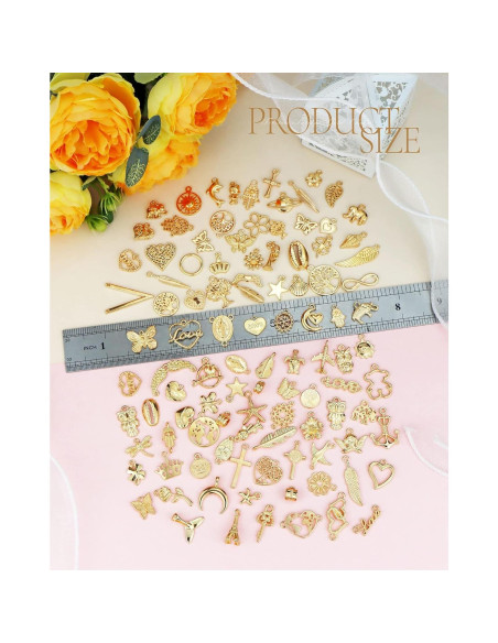 100 Piezas Encantos Dorados YETOOME para Hacer Joyas DIY
