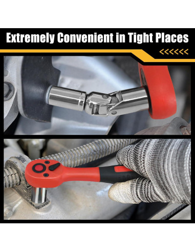 Juego de 35 Piezas de Llave Trinquete HAKUWI Métrico