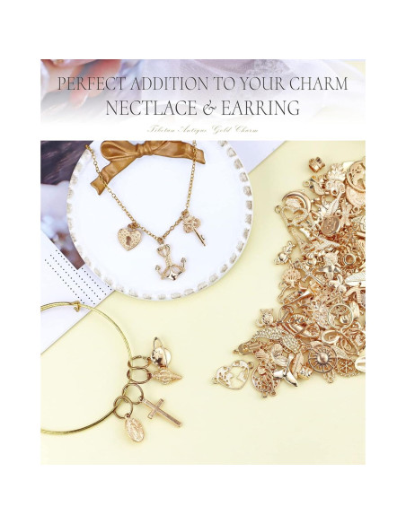 100 Piezas Encantos Dorados YETOOME para Hacer Joyas DIY