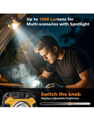 Luz de Trabajo Recargable Samyoung 2 Piezas 2400LM 360