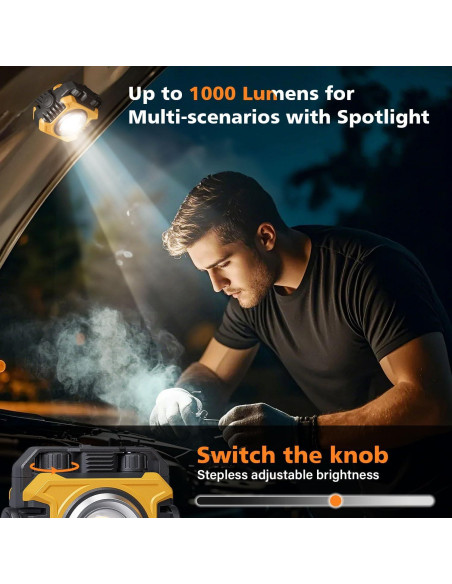 Luz de Trabajo Recargable Samyoung 2 Piezas 2400LM 360