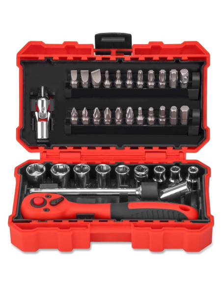 Juego de 35 Piezas de Llave Trinquete HAKUWI Métrico